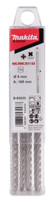 MAKITA NEMESIS 4 SKJÆRSBOR SDS-PLUS 5X165MM 10PK