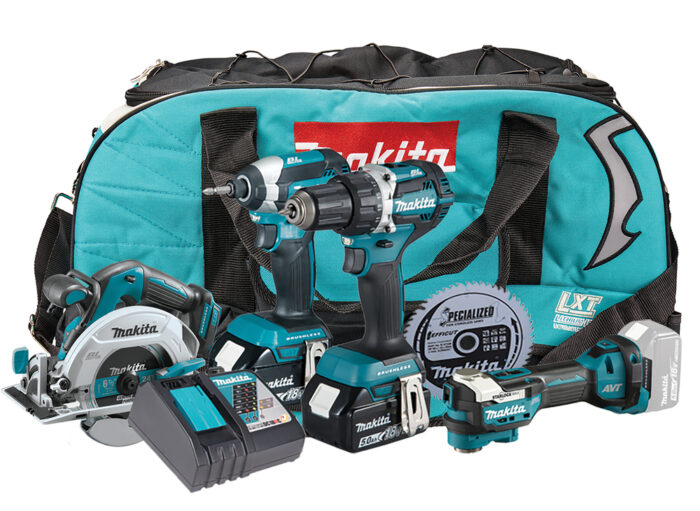 MAKITA DLX4197TX1 MASKINSETT DDF484. DHS680. DTD153. DTM52. 2x5Ah. DC18RC+BAG 18V LXT