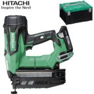 Hitachi-NT1865DBSL-Akkuviimeistelynaulain-16mm-30Ah-14775 HIKOKI NT1865DBSL 18V 2X3.0Ah DYKKERTPISTOL 16ga 25-65MM
