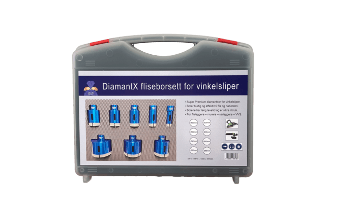 DIAMANT X FLISEBORSETT Ø20-25-32-35-40-50-60-68MM M14 I KOFFERT